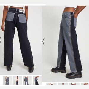 The Ragged Priest Duece Charcoal Black Size Zip Raw Hem Jeans Sz 30